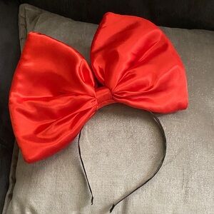 Red Satin Bow Headband perfect for costume